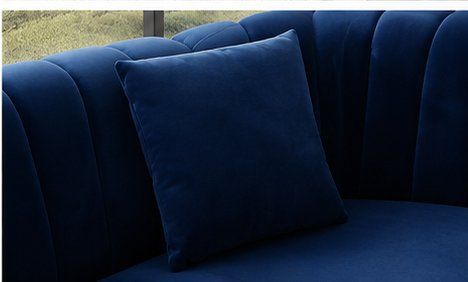 Divani: Luxus Sofa Wohnlandschaft L-Form Samt Blau Gold AB LAGER – Nuovo e nell'imballaggio originale da Kreuzlingen venduto da DealBlitz 4