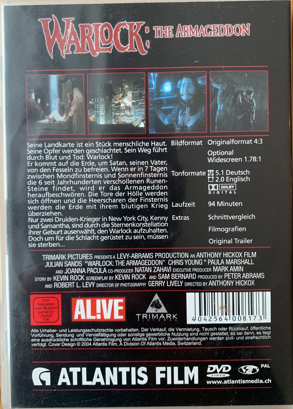 Tous les DVDs: Warlock: The Armageddon – D'occasion à Zürich par recordman01 1