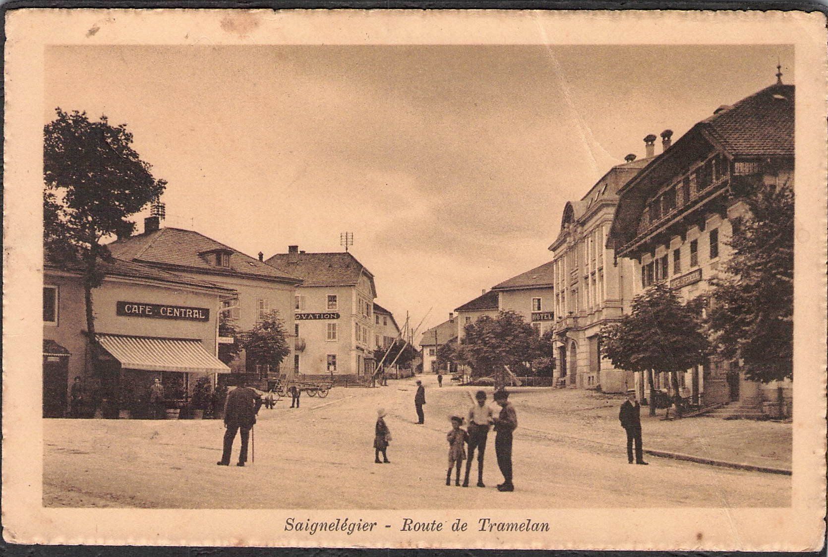 Ansichtskarten: ^Saignelégier , Route de Tramelan ,1926 – Gebraucht aus Reichenburg von Pipo-67