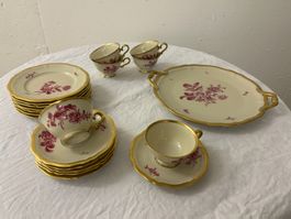 Rosenthal Tee- Service Goldrand Rosenmuster guter Zustand