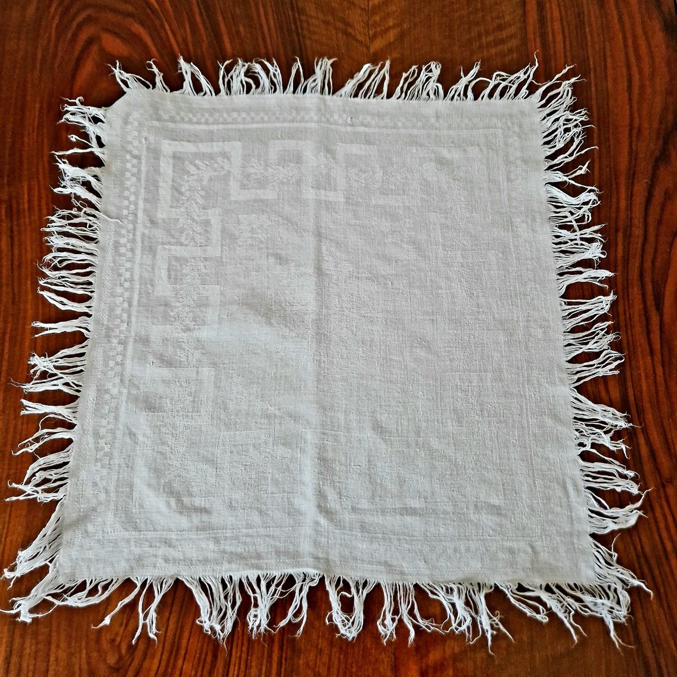 Biancheria da letto: Seidendamast Servietten 41x41cm. – Usato da Bern venduto da Antikbatik 6