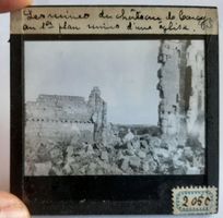 Plaque Verre Antique Ruines du Château de Bercy France v1900