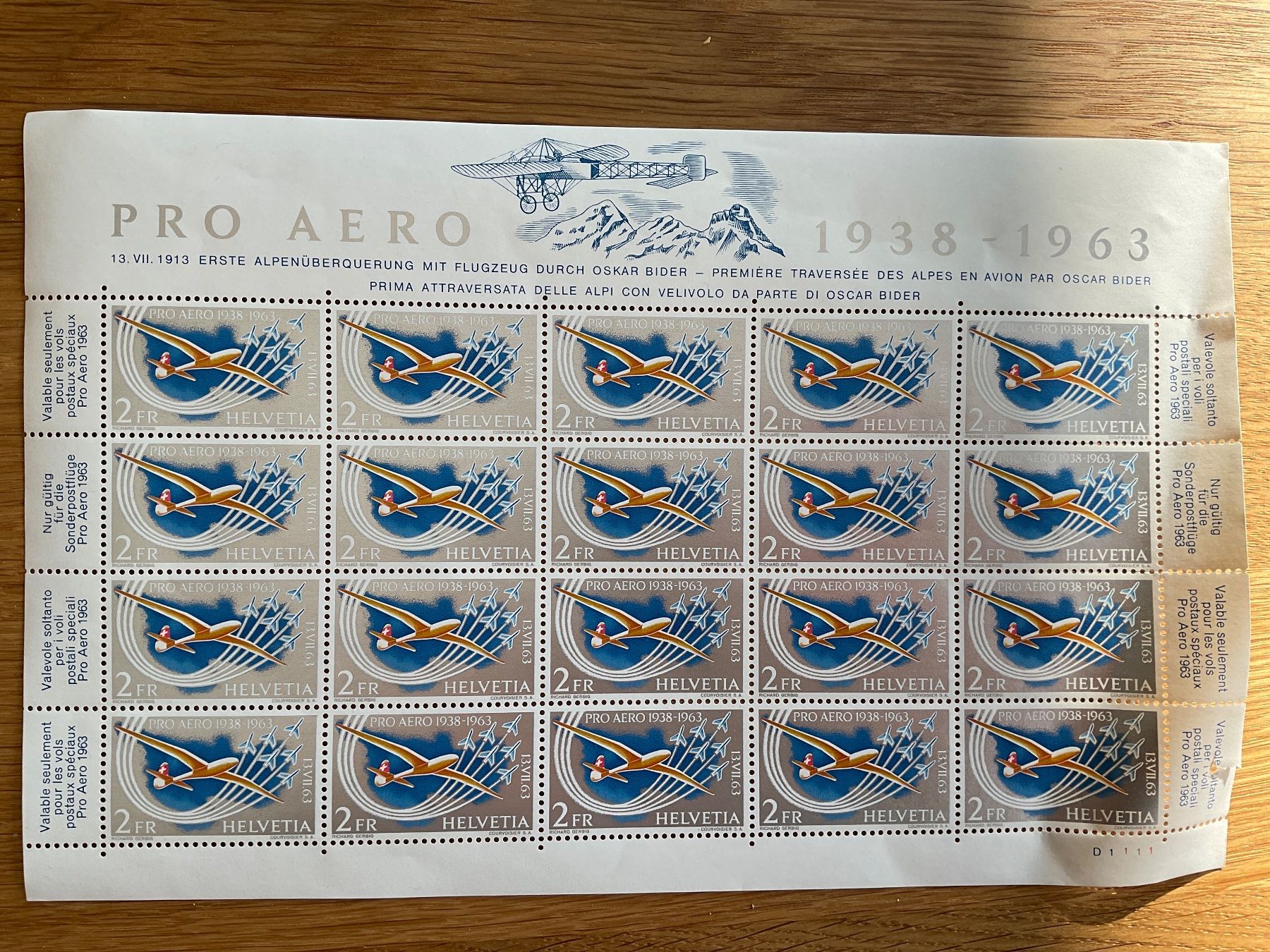 Alle Briefmarken: 40Fr Flugpost Frankaturware postfrisch ungestempelt Schweiz – Neu (gemäss Beschreibung) aus Wil SG von Chefsugus