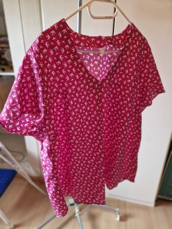 Bluse Rot mir Weiss