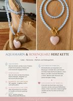 Aquamarin Rosenquarz Kette 45cm