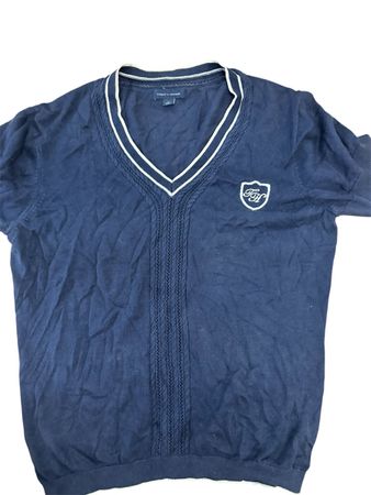 Tommy Hilfiger Navy Blue V-Neck Sweater (M)