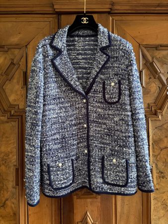 Bouclé-Tweedjacke im Chanel-Stil  Größe: L  Zustand: wie neu