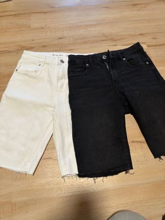 Gr. 36Amisu Bermuda Shorts, Schwarz-Weiss, Neuwertig, Sommer