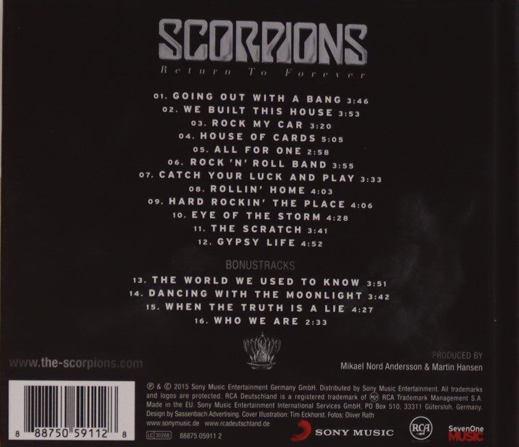 CD: Scorpions - Return To Forever – Usato da Luzern venduto da CONTENTI 2
