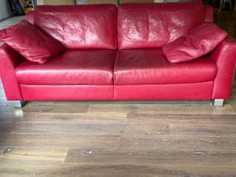 Red leather couch