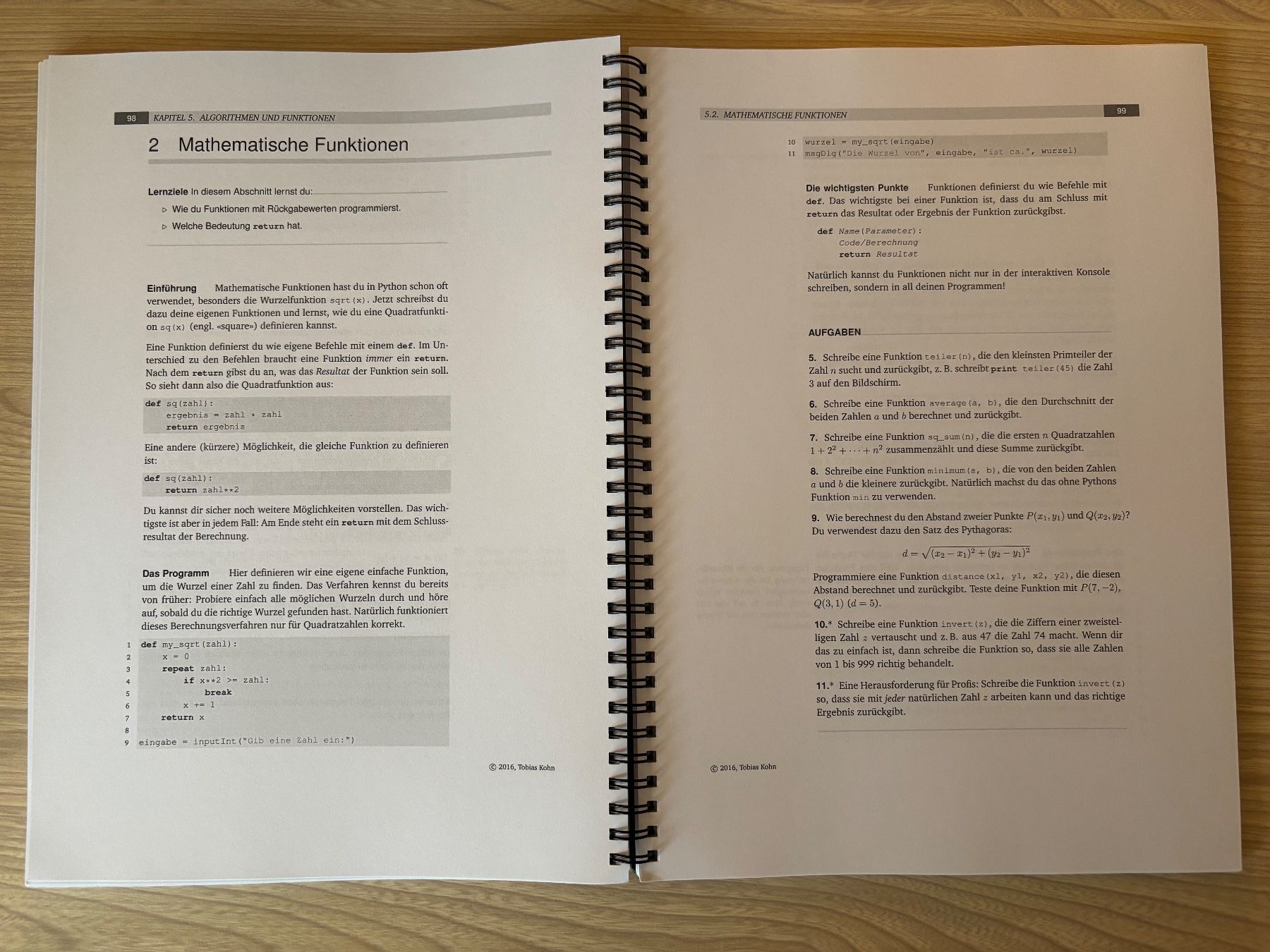 Bücher: Python - Einführung in Computer-Programmierung, Tobias Kohn – Gebraucht aus Niederrohrdorf von Madoqua 4