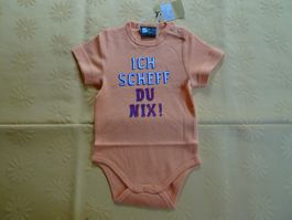 NEUER Body orange "Ich Scheff Du nix!" Gr. 86/92 - 260720