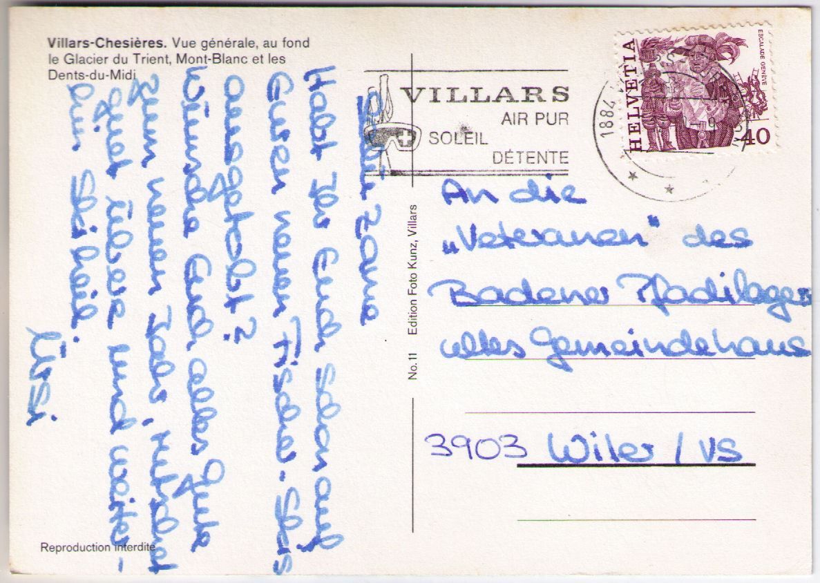 Cartoline postali: Villar - Vue gènérale – Usato da Binningen venduto da Mountainrider 1
