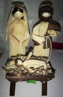 Krippe Maria+Josef, Christkind Maisblatt