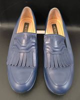 Musette Damen Loafer  Blau Leder mit Fransen | Gr. 38
