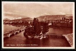 Genève, Ile J. J. Rousseau et le Mont-B