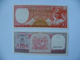 Banknote Suriname 10 Gulden 1963, Bankfrisch