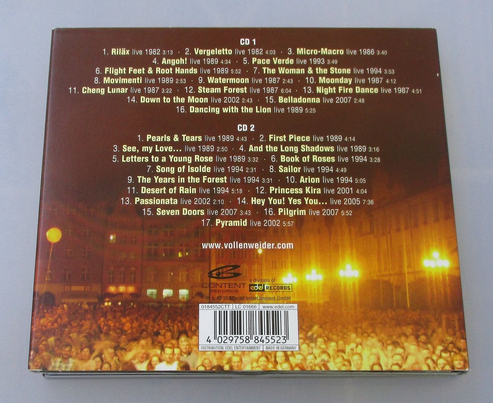 CD: ANDREAS VOLLENWEIDER - 25 Years Live 2-CD – Usato da Wattwil venduto da Muriel11 1