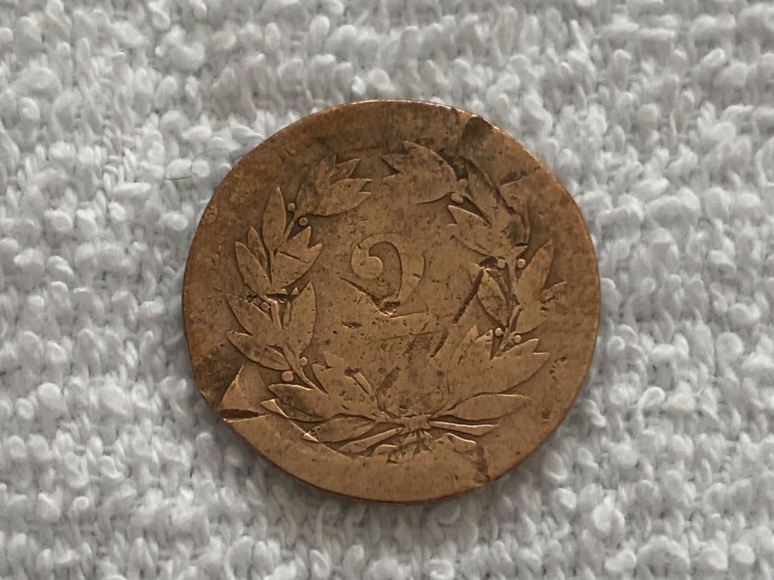 Alle Münzen: 2 centimes/rappen 1851 – Gebraucht aus Nyon von Ilmi09