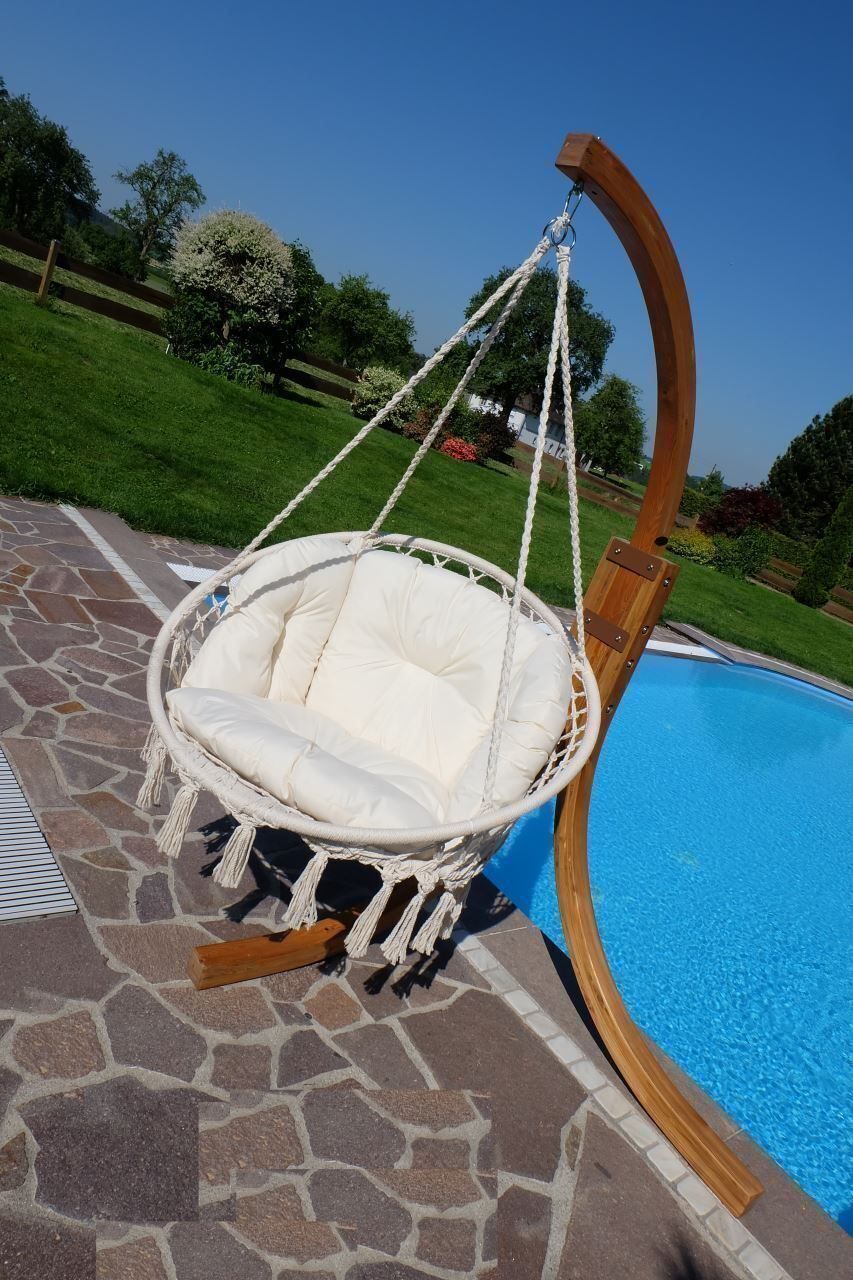 Poltrone pensili da giardino: DESIGN Hängekorb Hängesessel aus Holz – Nuovo e nell'imballaggio originale da Wallenwil venduto da toesstal-vertrieb 4