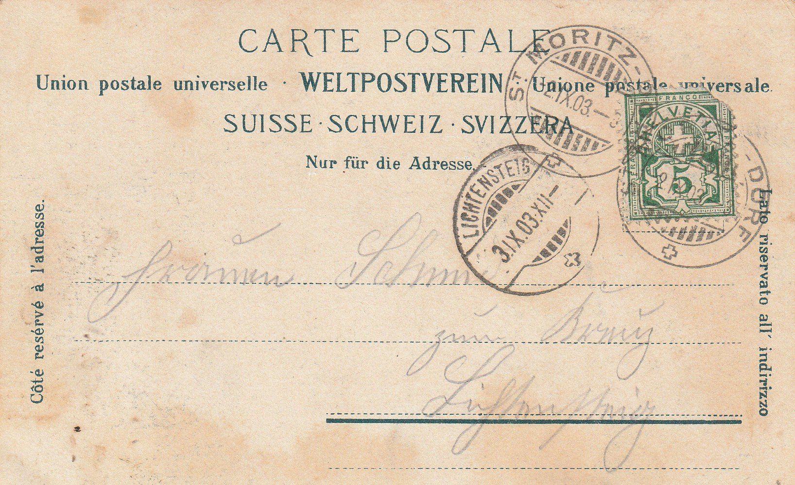 Ansichtskarten: Ansichtskarte Wasserfall Brienz mit Stempel 31.03.1903 – Gebraucht aus Rupperswil von Ema10 1