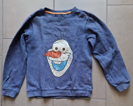 Olaf von Frozen Sweat Pullover 134 - 140 / mit Pailletten