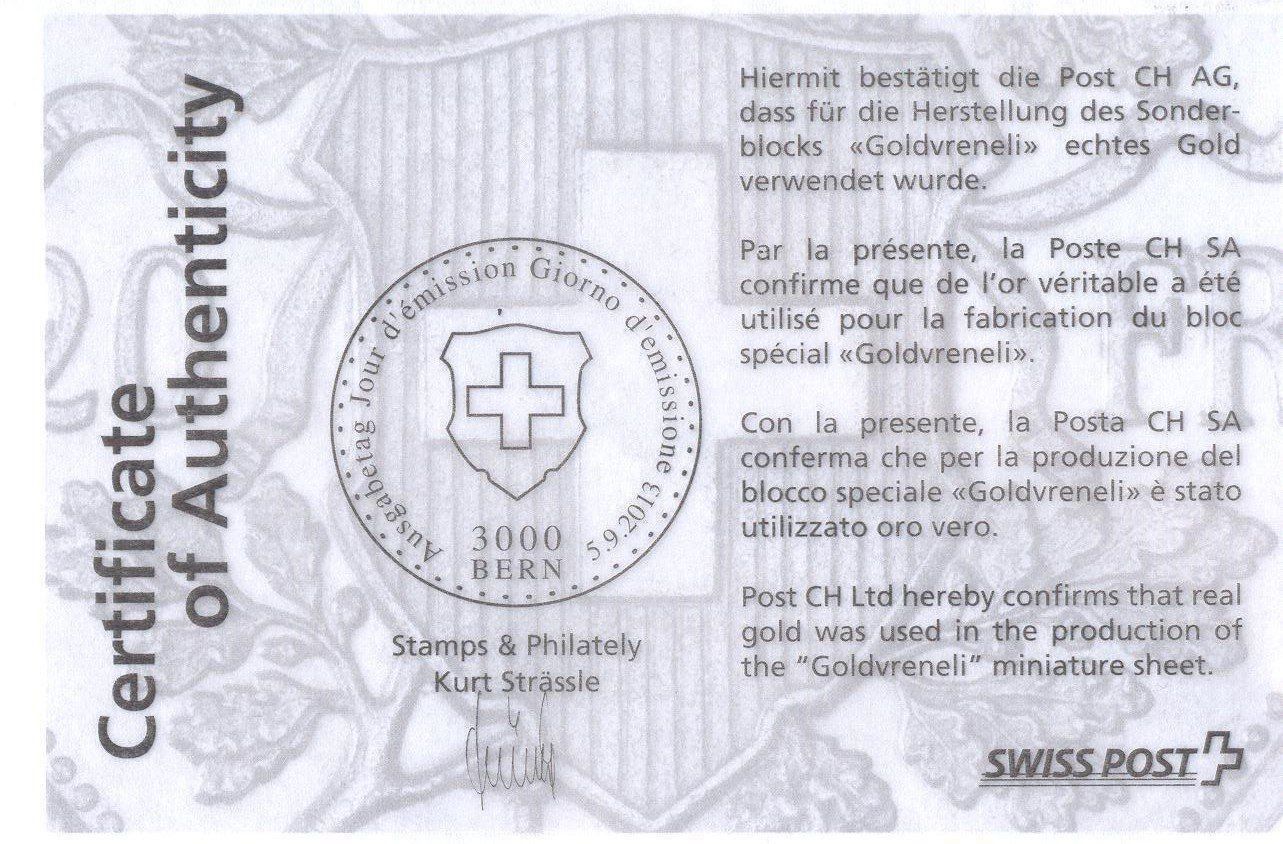 Tutti i francobolli: 3 x Sonderblöcke Goldvreneli postfrisch – Nuovo (secondo la descrizione) da Luzern venduto da Iorek_Byrnison 1