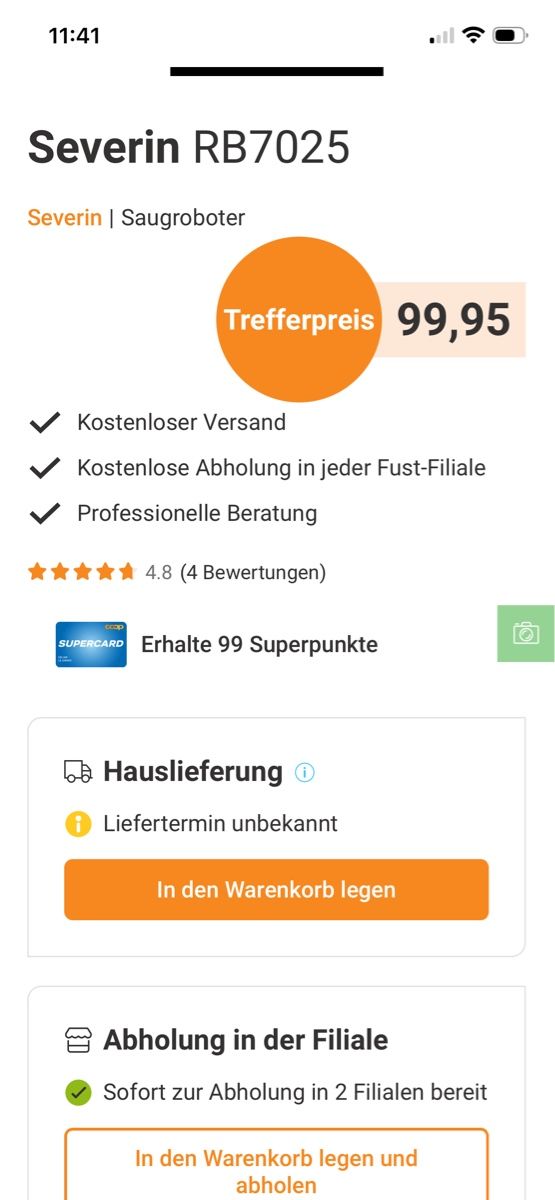 Aspirapolveri & Accessori: Saugroboter Severin originalverpackt – Nuovo e nell'imballaggio originale da Rüti ZH venduto da kar_xx9l 7