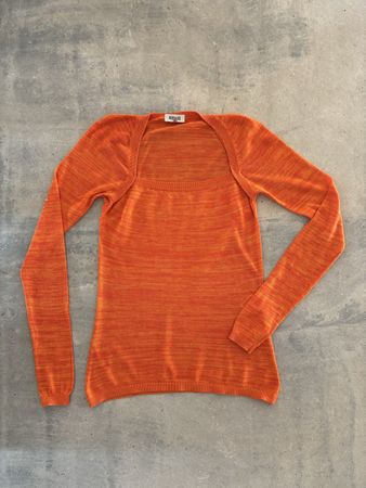 «Baum und Pferdgarten» Knit Top Karree-Ausschnitt Gr. S