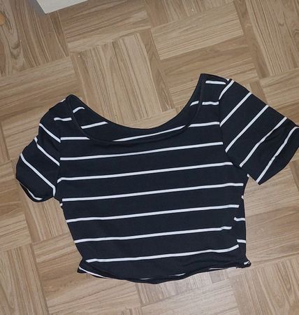 Shein EZwear Schwarz weiss gestreiftes T Shirt