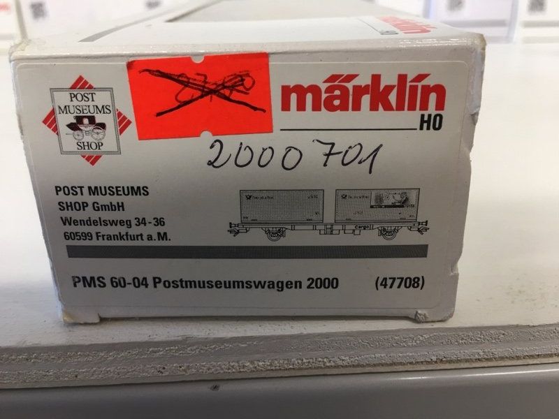 Märklin Modellini di ferrovie: Märklin H0 47708 Postmuseum Wagen 2000 Deutsche Post DB – Nuovo (secondo la descrizione) da Büsserach venduto da ModellbahnDepot 1