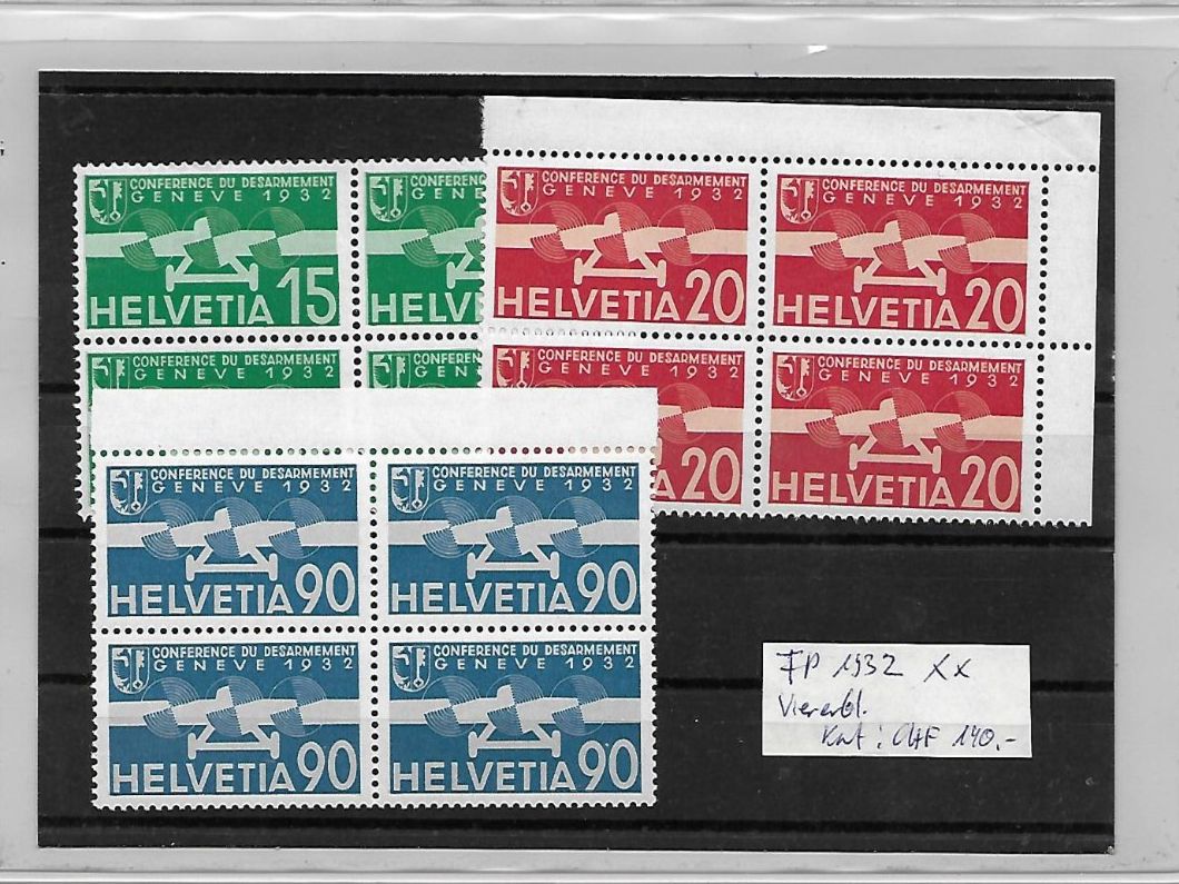 Tutti i francobolli: FP 1932 Viererbl.** Kat: CHF 140.- – Nuovo (secondo la descrizione) da Basel venduto da Ilp