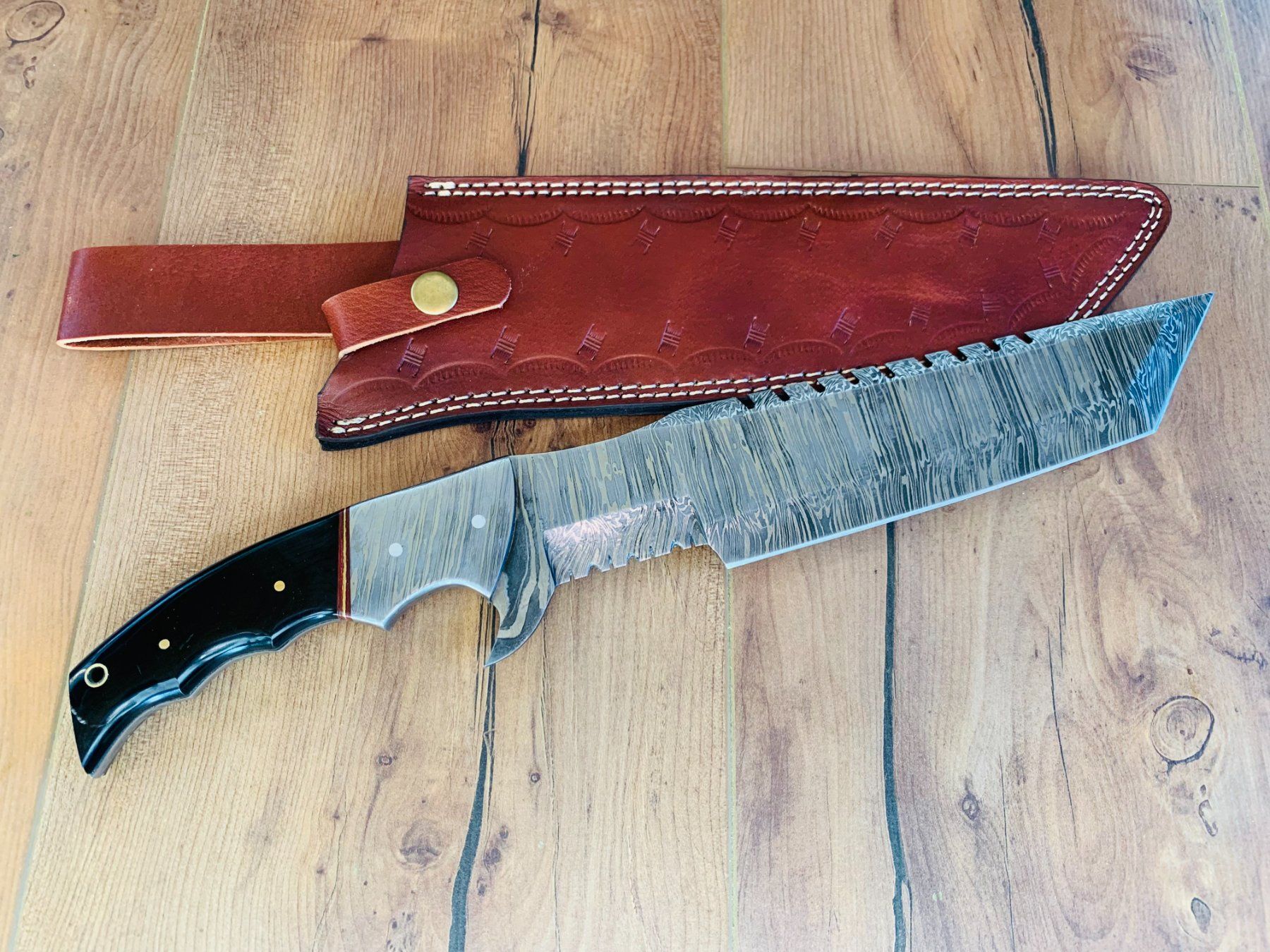 Zubehör: Damast Messer feststehend HANDMADE 37cm schmid No. 04 – Neu und originalverpackt aus Bergdietikon von shopAgent 2