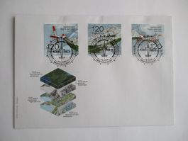 FDC Swisstopo einzel geklebt  B