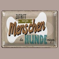 🔥 ZUTRITT NUR FÜR HUNDE Blechschild 🎀 12x18cm OVP 🔥