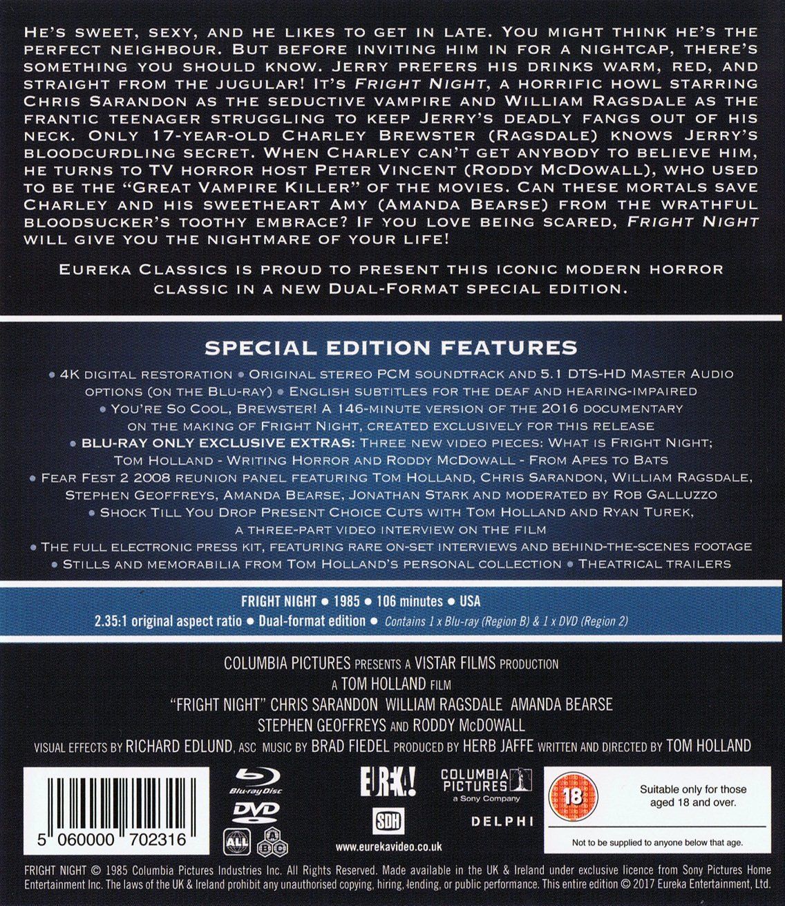 Alle DVDs: Fright Night (1985) UNCUT/Special Edition/EUREKA/Blu-ray – Gebraucht aus Volketswil von cinephilia 1