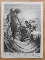 Exlibris Jeze Dostalik - Original Lithographie signiert