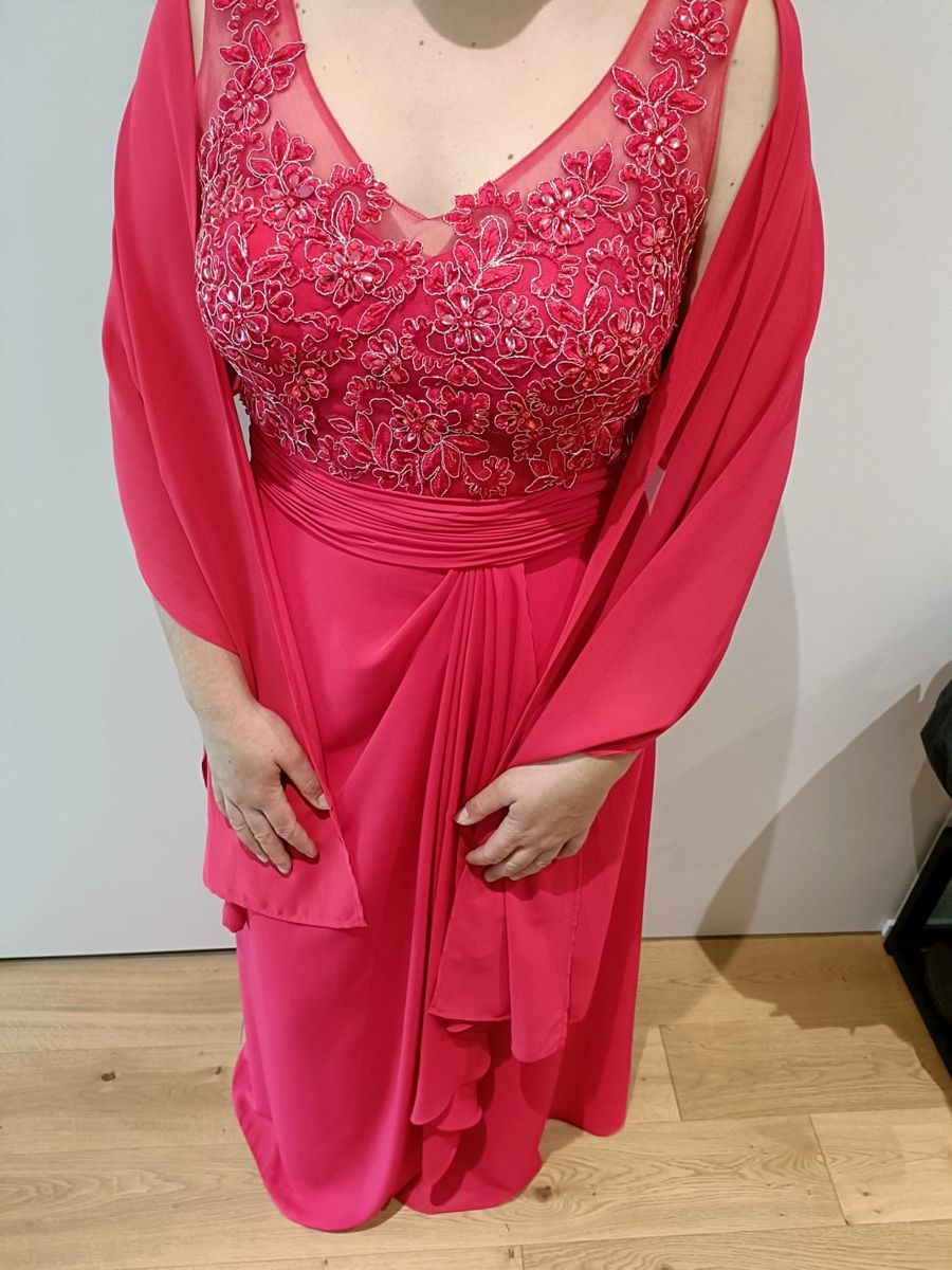 Kleider: Abendkleid mit Schal rot Grösse 42 – Neu (gemäss Beschreibung) aus Niederbipp von FabianN 3