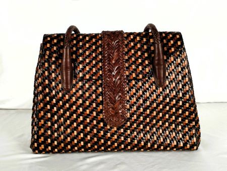 ALLAN K Antwerp handgeflochtene Leder-Shopper