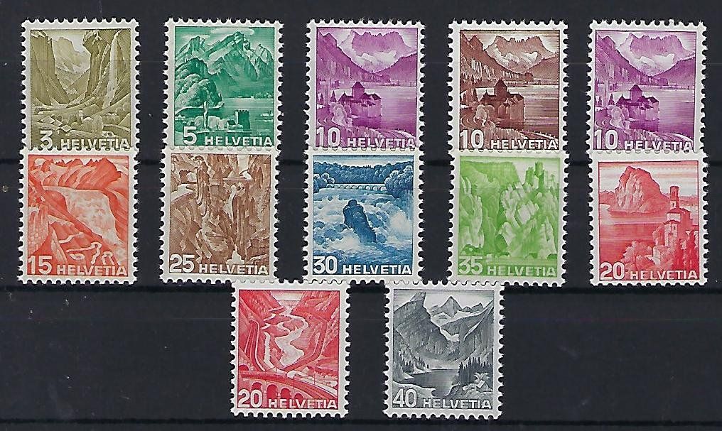 Tutti i francobolli: 1936-38 Landschaftsbilder geriffelt  postfrisch**    15313 – Usato da Lunden venduto da Animus999