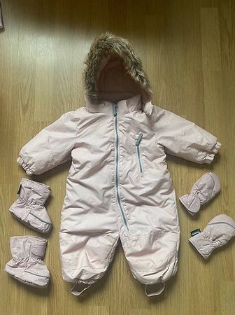 Winterset Schneeanzug Handschuhe & Füsslinge Gr. 74 Mädchen