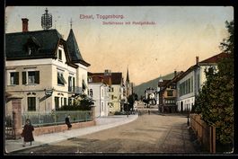 AK Ebnat-Toggenburg, Dorfstrasse mit Postgebäude