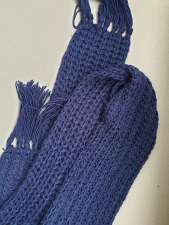 SCHAL WARM WEICH BLAU STRICKSCHAL TOP ZU MÜTZE HUT HANDSCHUH