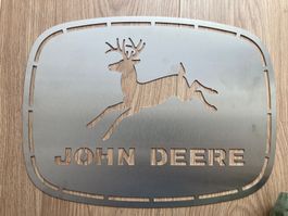 John Deere Chromstahl Schild