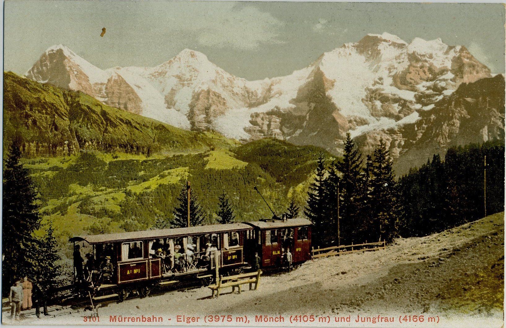 Ansichtskarten: 4 alten Ansichtkarten Mürren Bahn – Gebraucht aus Versoix von  1