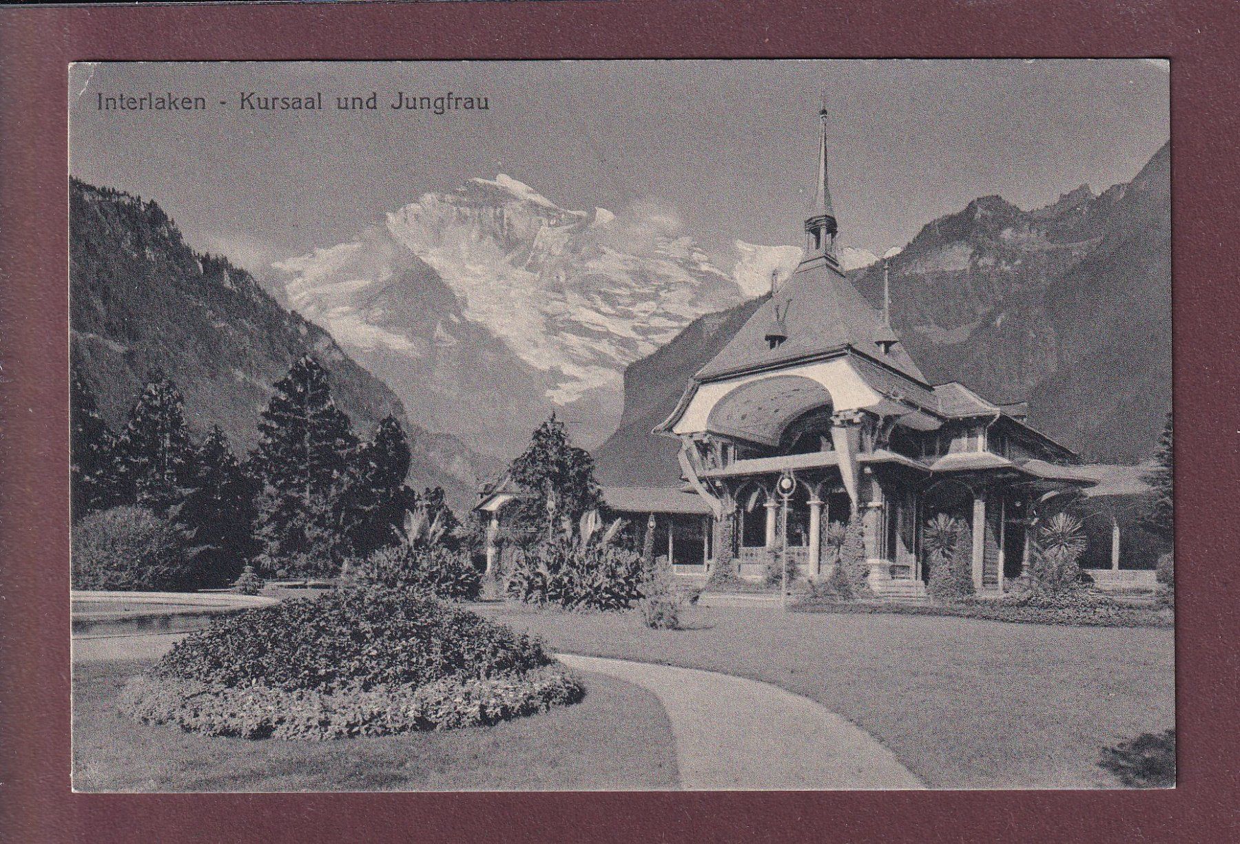 Cartoline postali: INTERLAKEN - Kursaal - Jungfrau – Usato da Pully venduto da nicecards