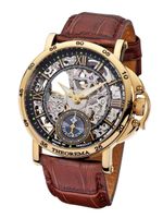 Herrenuhr Theorema Skelett Gold Lederband neuwertig