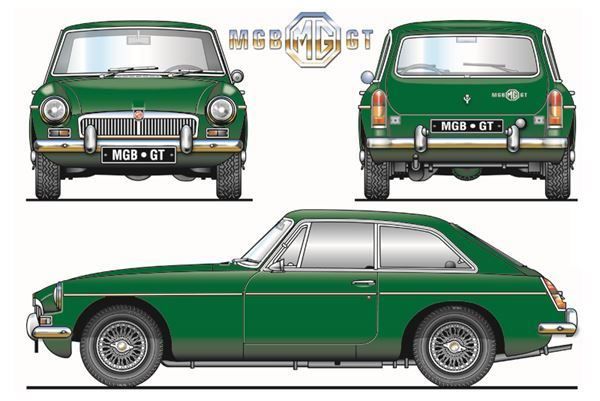 Insegne: Blechschild-MGB GT-GRÜN – Nuovo e nell'imballaggio originale da Rupperswil venduto da big-one-sale
