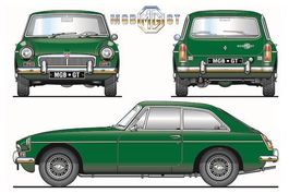 Blechschild-MGB GT-GRÜN