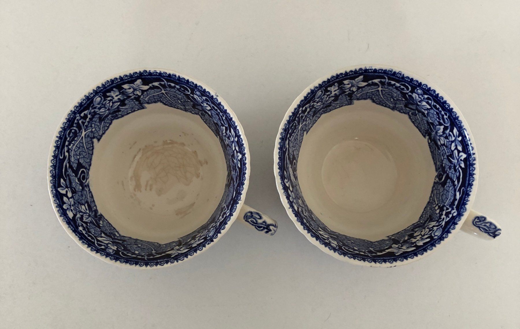 Tazze: Antike Teetassen mit Unterteller. Masons Vista, Blau-Weiss, – Usato da Horgen venduto da Bo1958 3